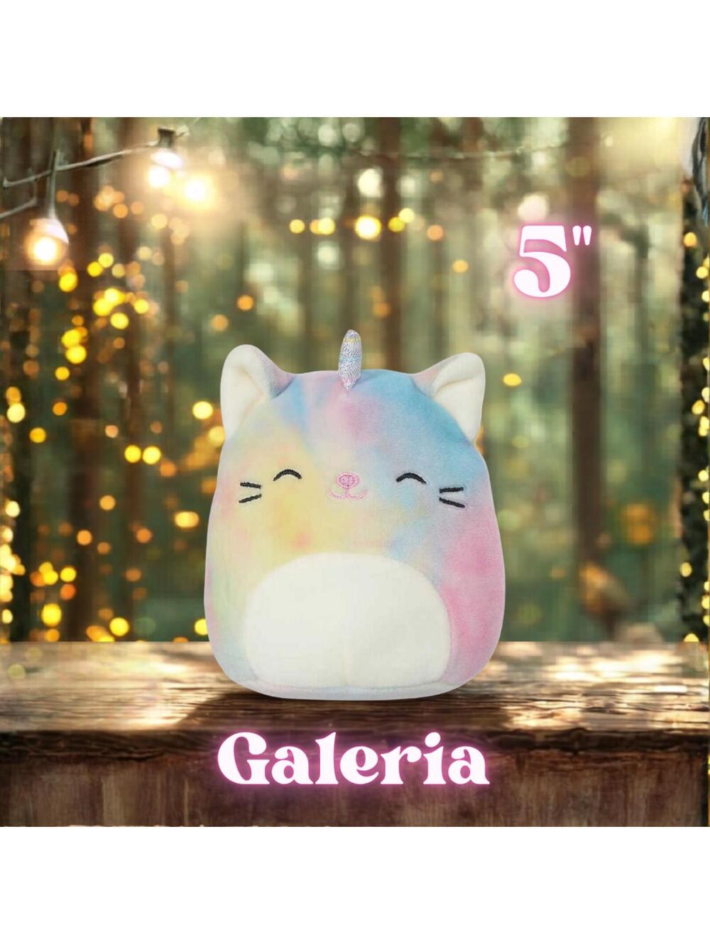 NWOT Squishmallows Galeria the Tie-Dye "Caticorn" Cat Unicorn 5"